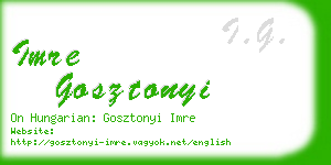 imre gosztonyi business card
